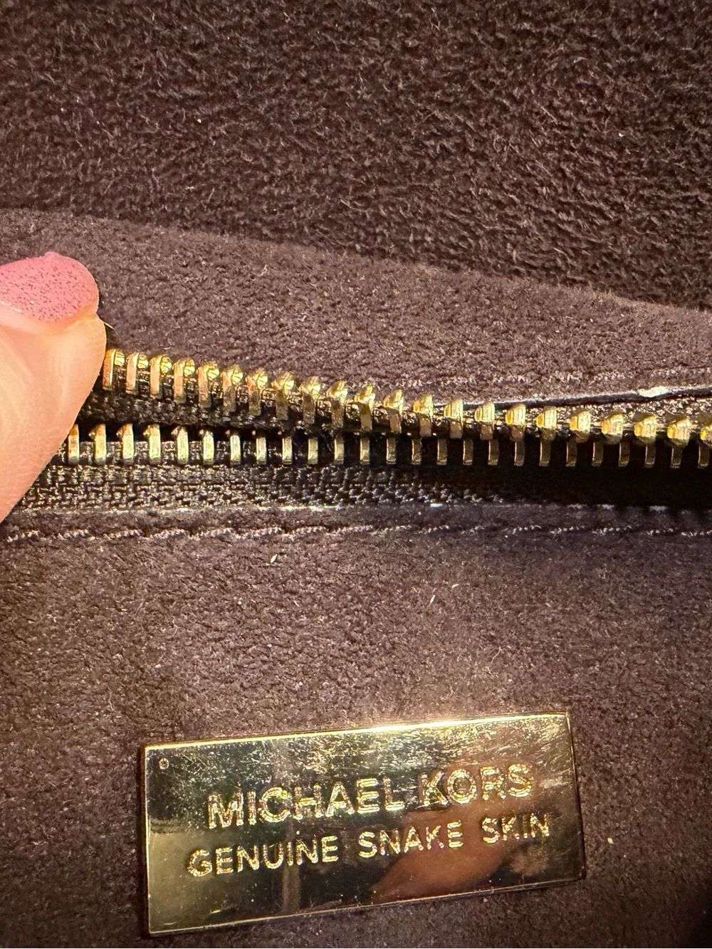 Michael Kors Mercer python Embossed satchel/ tote
